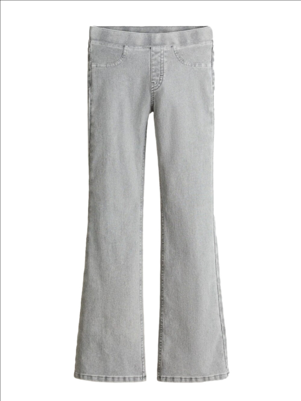 H&M Kids Denim-Look Light Grey Flared Jeggings, Size 13-14 ~ NWT